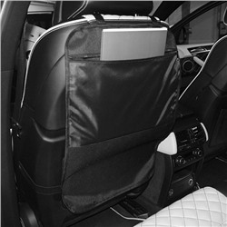 Защита для спинки сиденья + Органайзер для автомобиля, 1 карман под замком, Черный