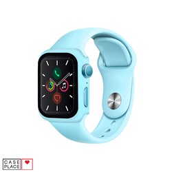 Ремешок 44 мм и чехол для Apple Watch светло-синий