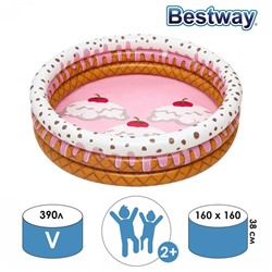 Бассейн надувной Sundae Funday, 160 x 160 х 38 см, 51144 Bestway 4730478