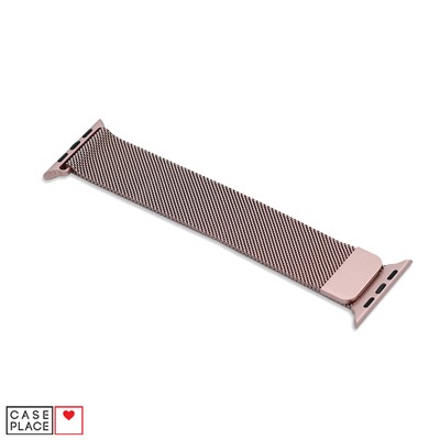 Металлический ремешок для Apple Watch 42/44 мм розовый Миланская петля