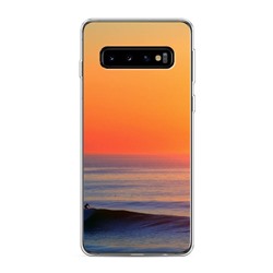 Силиконовый чехол Оранжевый закат на Samsung Galaxy S10