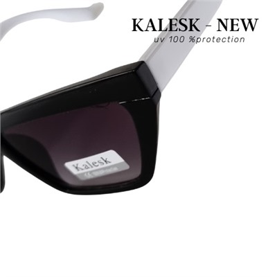 Очки солнцезащитные Kalesk, женские, чёрные с белыми дужками, 31092А-21027 С5, арт.219.037