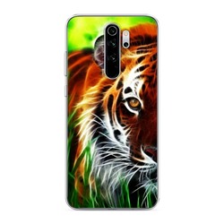 Силиконовый чехол Тигр в траве на Xiaomi Redmi Note 8 Pro