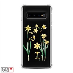 Противоударный силиконовый чехол Нежные нарциссы на Samsung Galaxy S10