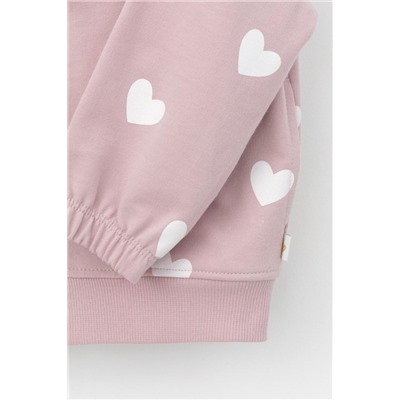 Куртка для девочки Crockid КР 302320 розово-сиреневый, сердечки к447