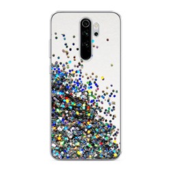 Силиконовый чехол Россыпь пайеток рисунок на Xiaomi Redmi Note 8 Pro