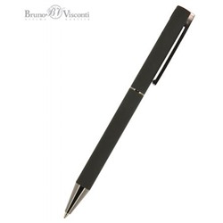 Ручка автоматическая шариковая 1.0мм "BERGAMO" синяя, черный металлический корпус 20-0244 Bruno Visconti