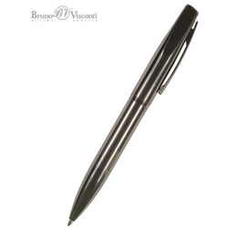 Ручка автоматическая шариковая 1.0мм "PORTOFINO" синяя, металлический черный корпус 20-0251/08 Bruno Visconti