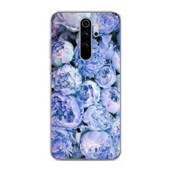 Силиконовый чехол Пионы голубые на Xiaomi Redmi Note 8 Pro