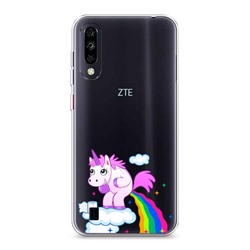 Силиконовый чехол Единорог какает на ZTE Blade A7 (2020)