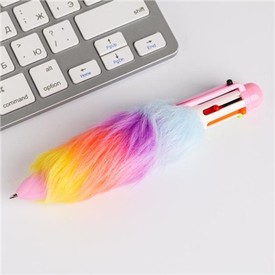 Многоцветная ручка антистресс - пушистик " Ручка единорога"