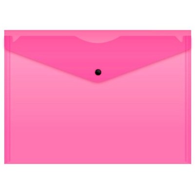 Папка с кнопкой  А4 150мкм Double Neon DNEPK803A4PINK розовая, кнопка черная (1481919) Бюрократ