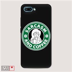 Матовый силиконовый чехол Sarcasm and coffee на Honor 10