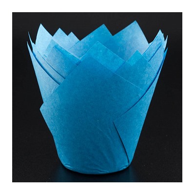 Капсула - тюльпан для выпечки голубая 80*50, 20 шт