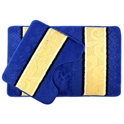 Комплект ковров для ван-туал "Полоски" синий
