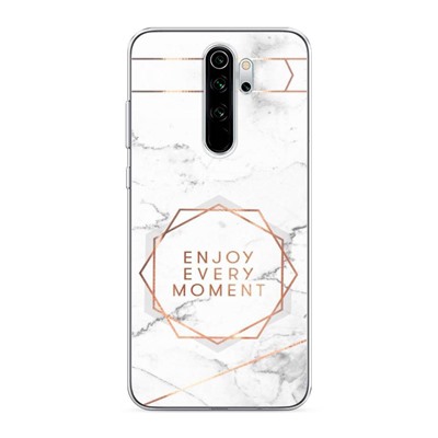 Силиконовый чехол Enjoy every moment мрамор на Xiaomi Redmi Note 8 Pro