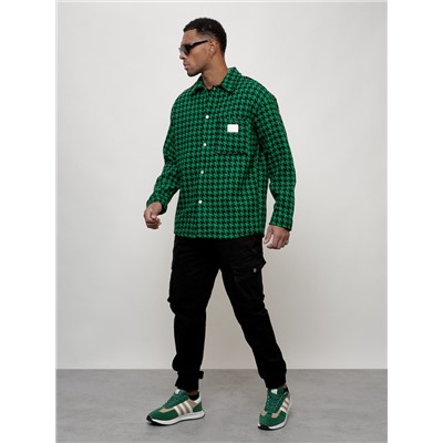 Ветровка рубашка мужская букле зеленого цвета 58379Z