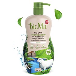 BioMio. BIO-CARE Экологичное ср-во д/мытья посуды БиоМио. Концентрат. БЕЗ ЗАПАХА 750 мл.