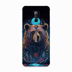 Силиконовый чехол Медведь и луна на ZTE Nubia Red Magic 7S