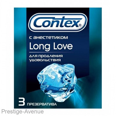 Презервативы Contex Long Love с анестетиком 3 шт. в упаковке