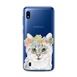 Силиконовый чехол Кошечка с венком на голове на Samsung Galaxy A10