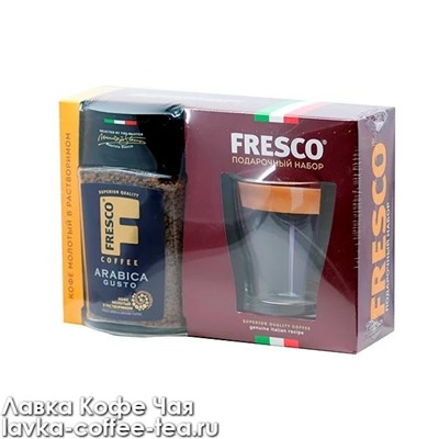 набор кофе Fresco Gusto сублимированный с молотым 95 г. и кружка