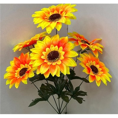 Цветы искусственные декоративные Подсолнух (7 цветков) 62 см