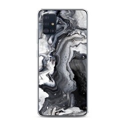 Силиконовый чехол Бело-черные сложные полосы на Samsung Galaxy A51