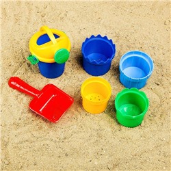 Набор для игры в песке №106: совок, 4 формочки, лейка, МИКС 3301616