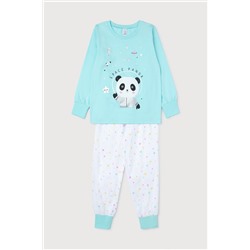 Пижама для девочки Crockid К 1512 аквамарин + радужный звездопад