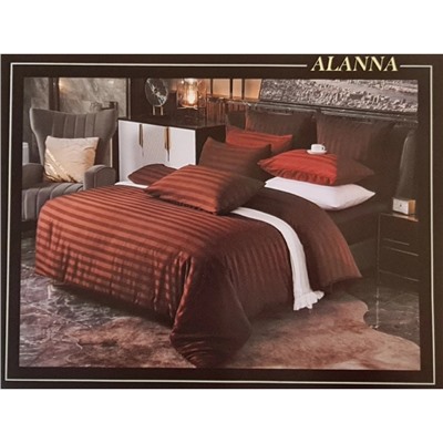 Постельное белье страйп-сатин коллекция Alanna SA0608 Шоколадное