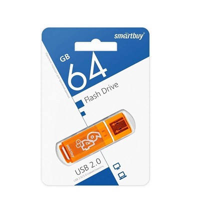 Флэш накопитель USB 64 Гб Smart Buy Glossy (orange)