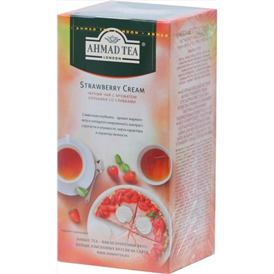 AHMAD TEA. Flavoured Collection. Strawberry Cream карт.пачка, 25 пак.