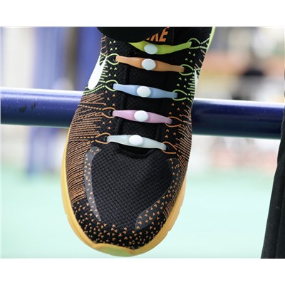 Силиконовые шнурки для обуви неоновые, цвет микс
