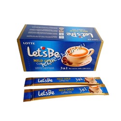 Корейский растворимый кофе Lets Be Lotte 3 в 1 240 г (20 шт.х12г), Акция