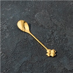 Ложка десертная Magistro «Клевер», 12,5×2,5 см, цвет золотой