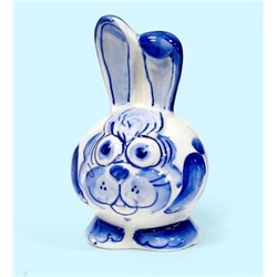 Кролик Кроха, гжель синяя