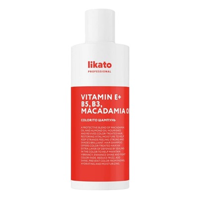 Likato Шампунь для окрашенных волос / Colorito Vitamin E + B5, B3, Macadamia Oil, 250 мл