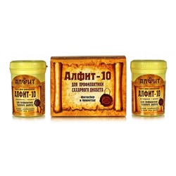 Чайный напиток Алфит-10 для профилактики сахарного диабета, 120 г (60 брикетов по 2 г), Алфит