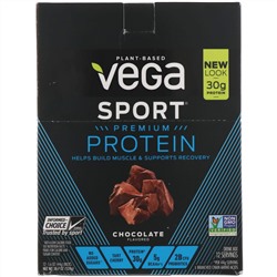 Vega, Sport Protein, протеин, шоколадный вкус, 12 пакетиков, 44 г (1,6 унции) каждый