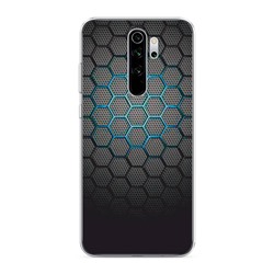 Силиконовый чехол Бирюзовые соты на Xiaomi Redmi Note 8 Pro