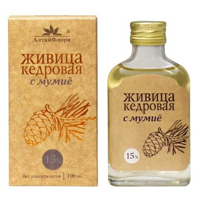 Живица кедровая 15%  с мумие 100 мл.