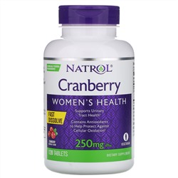 Natrol, Быстрорастворимый продукт со вкусом клюквы, 250 мг, 120 таблеток