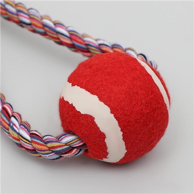 Игрушка канатная "Вираж" с мячом, до 135 г, до 37 см, микс цветов