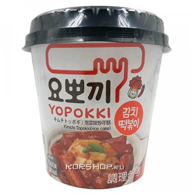 Рисовые палочки Токпокки в соусе Кимчи Kimchi Yopokki, Корея, 115 г