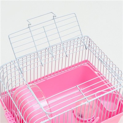 Клетка для грызунов "Пижон", 23 х 17 х 17 см, розовая
