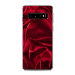 Силиконовый чехол Текстура красный шелк на Samsung Galaxy S10