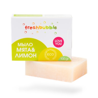 Мыло хозяйственное "Мята и лимон" FRESHBUBBLE Levrana