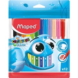 Фломастеры 12цв 845720 суперсмываемые COLOR'PEPS OCEAN Maped