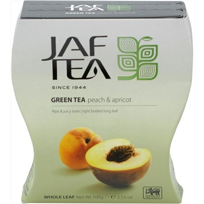 JAF TEA. Зеленый. Персик-абрикос 100 гр. карт.пачка